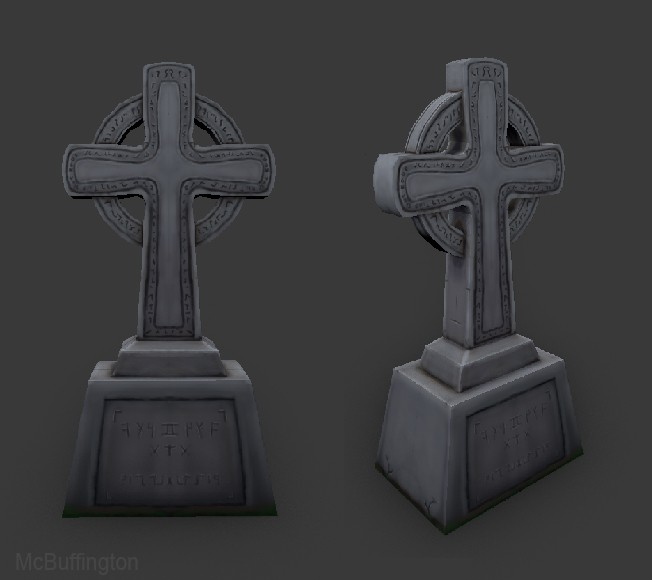 Celtic Tombstone Handpainted preview image 1